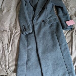 Avec Les Filles Elegant Blue Trench Coat